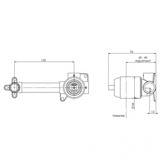 Builders Wall Basin / Bath Phoenix Mixer Set 200mm Body Only - Chrome